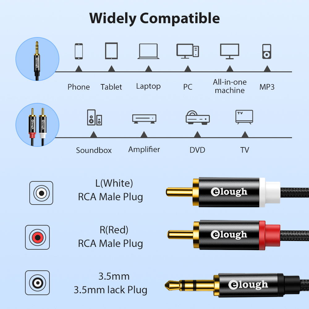 Elough Rca Kabel Aux Rca Luids - Home Cinema Tv recensie en prijs